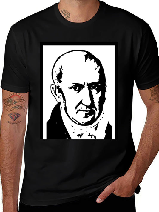 Graphic Portrait T-Shirt - Black Cotton Blend