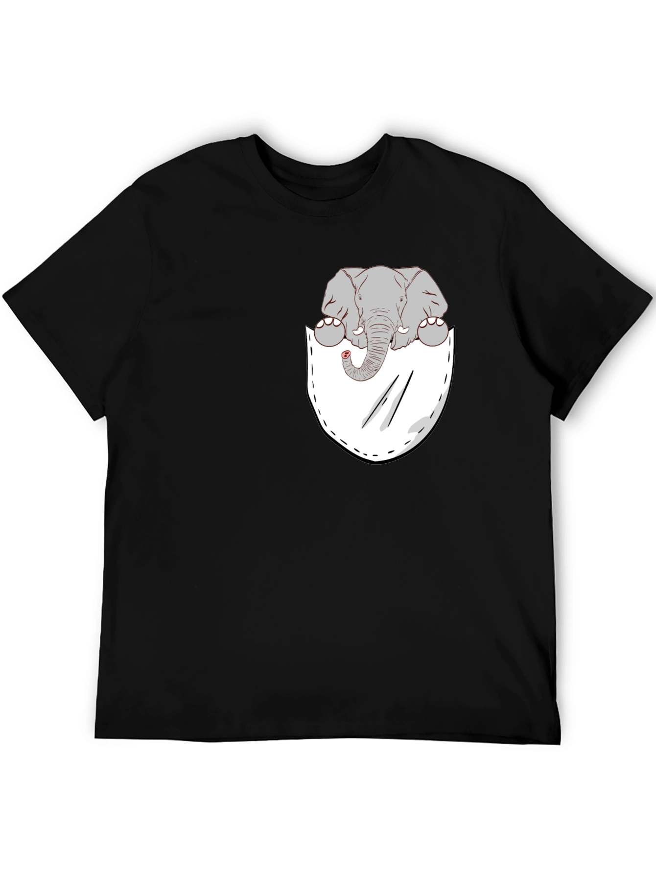 Elephant Pocket Tee - Cute Graphic T-Shirt