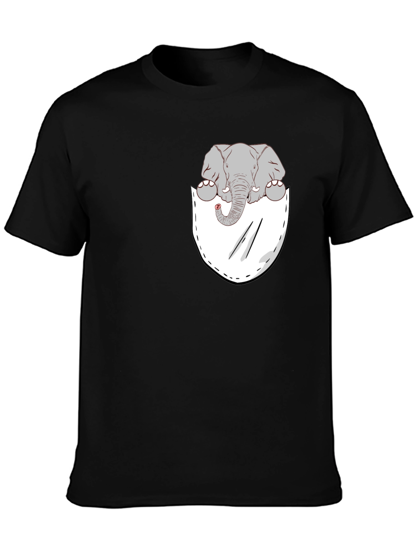 Elephant Pocket Tee - Cute Graphic T-Shirt