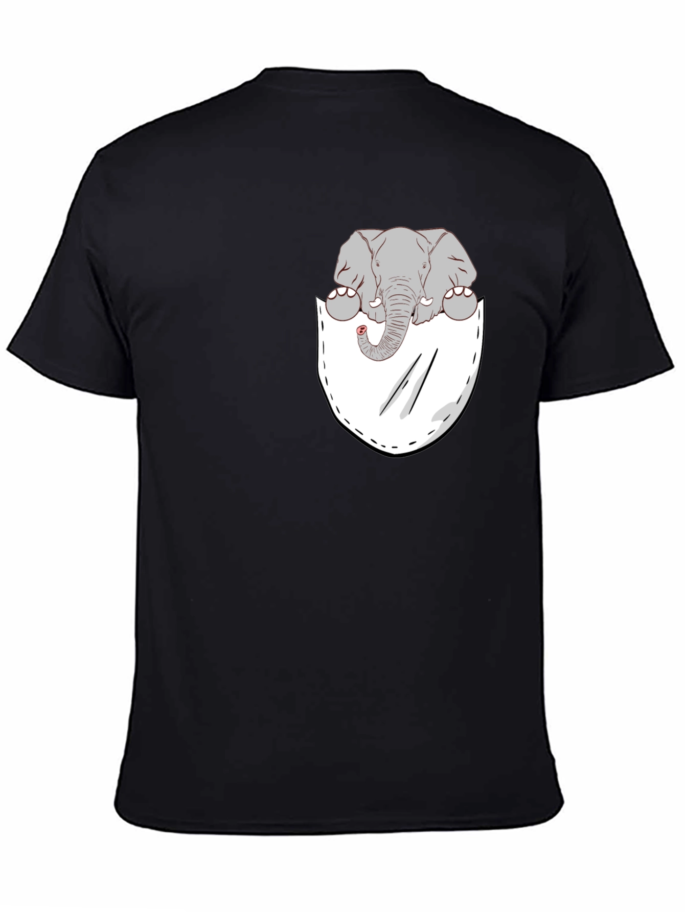 Elephant Pocket Tee - Cute Graphic T-Shirt