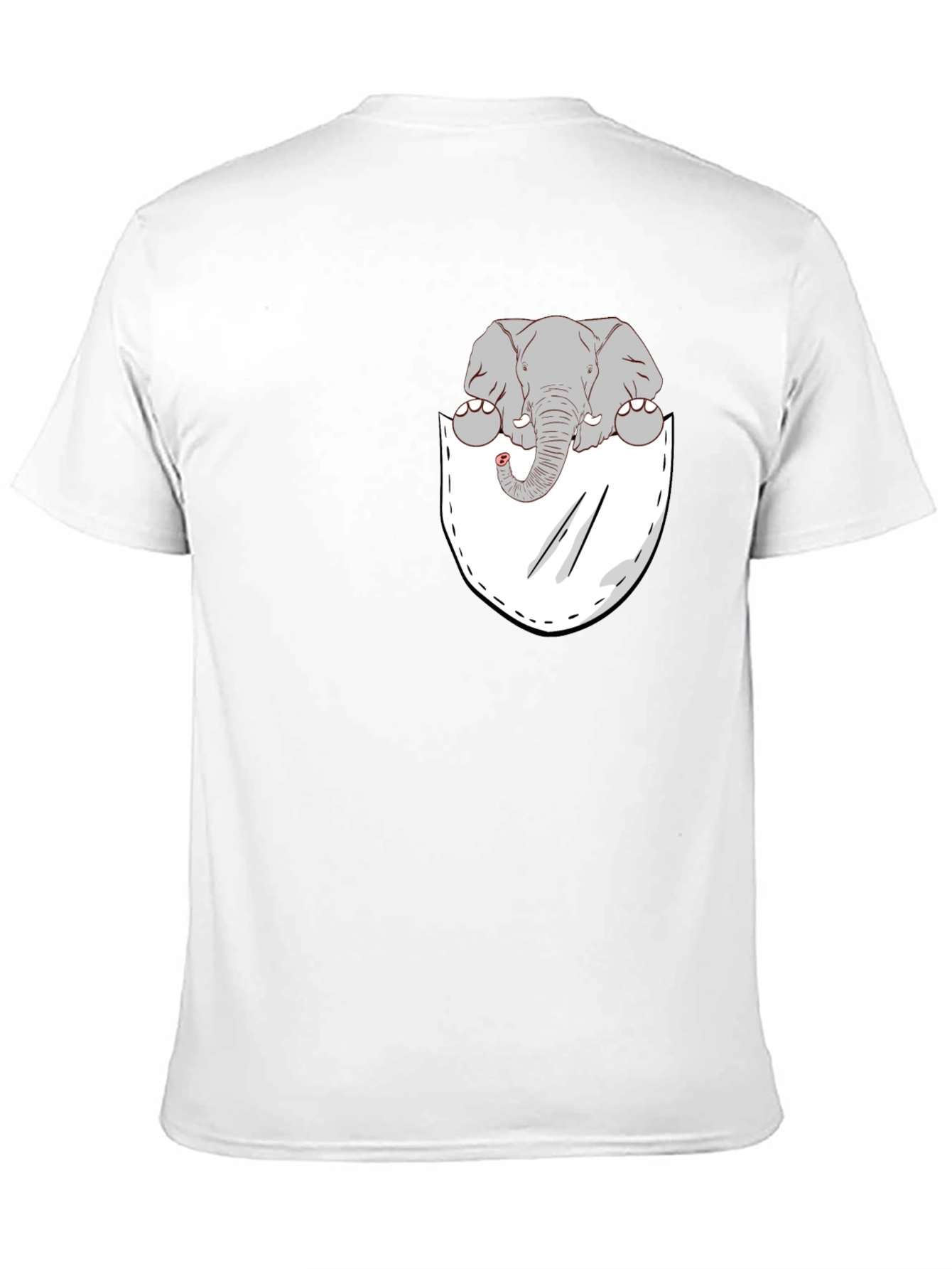 Elephant Pocket Tee - Cute Graphic T-Shirt