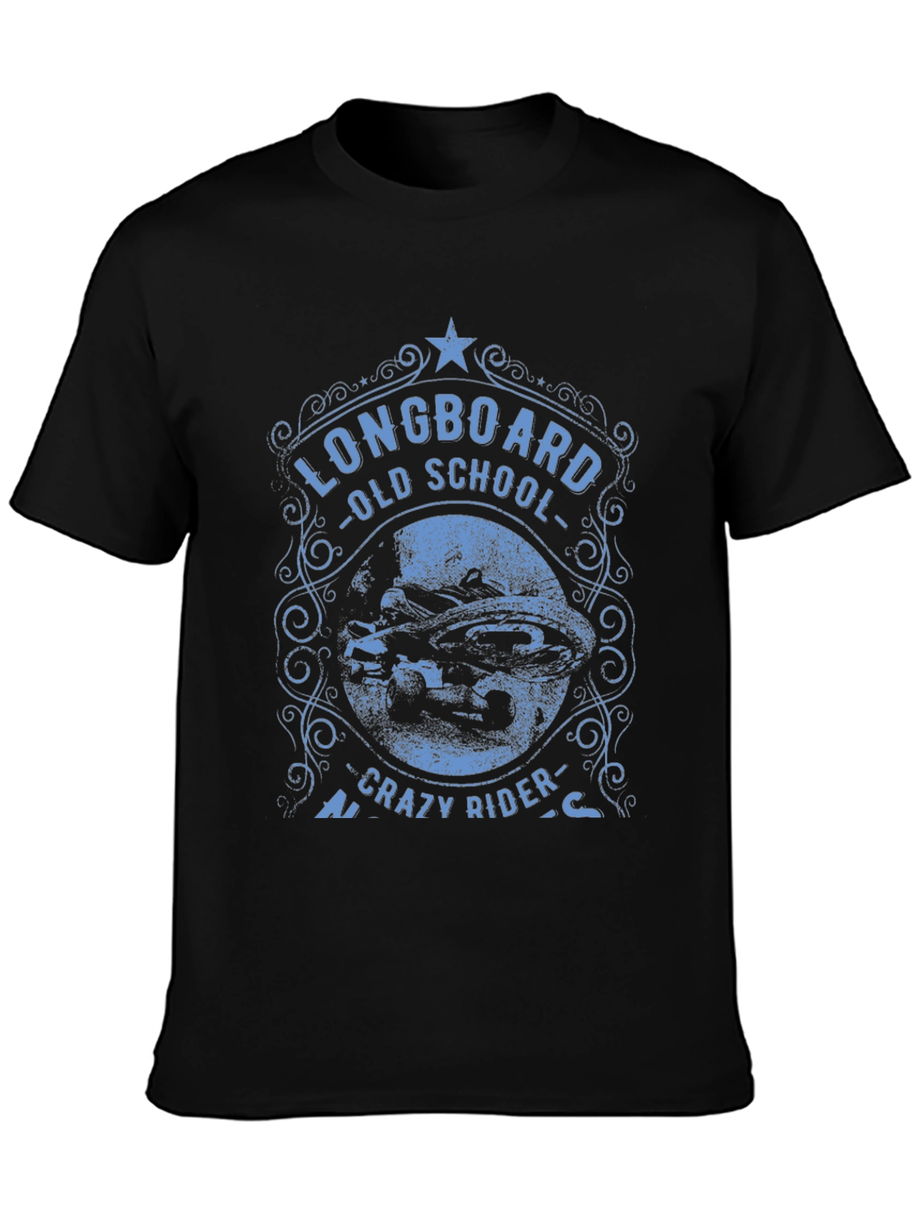 Longboard Old School Crazy Rider T-Shirt