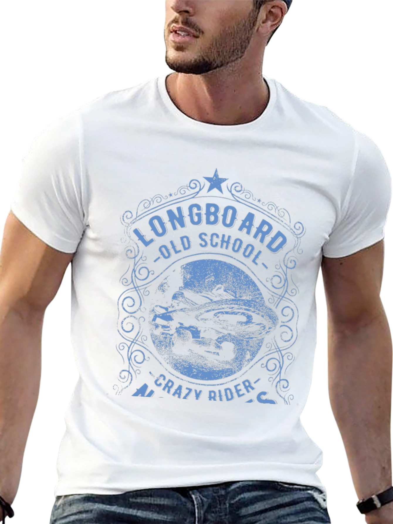 Longboard Old School Crazy Rider T-Shirt