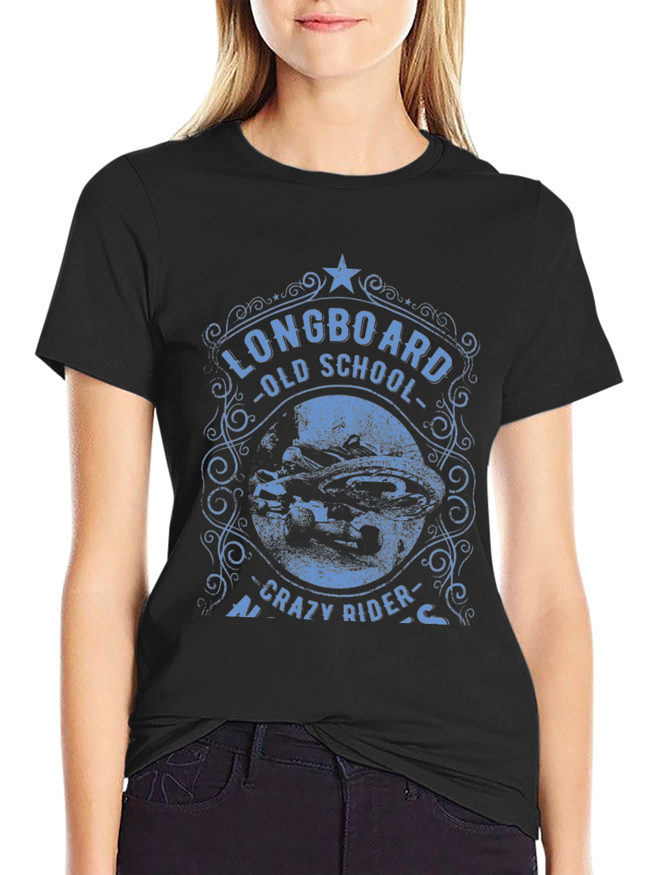 Longboard Old School Crazy Rider T-Shirt