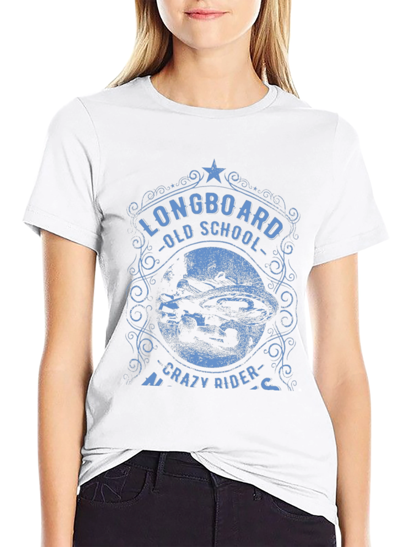 Longboard Old School Crazy Rider T-Shirt