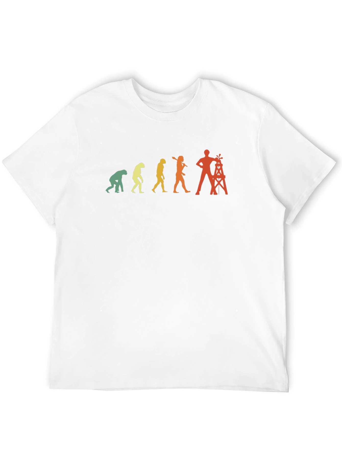 Evolution of Oil Rig Worker T-Shirt