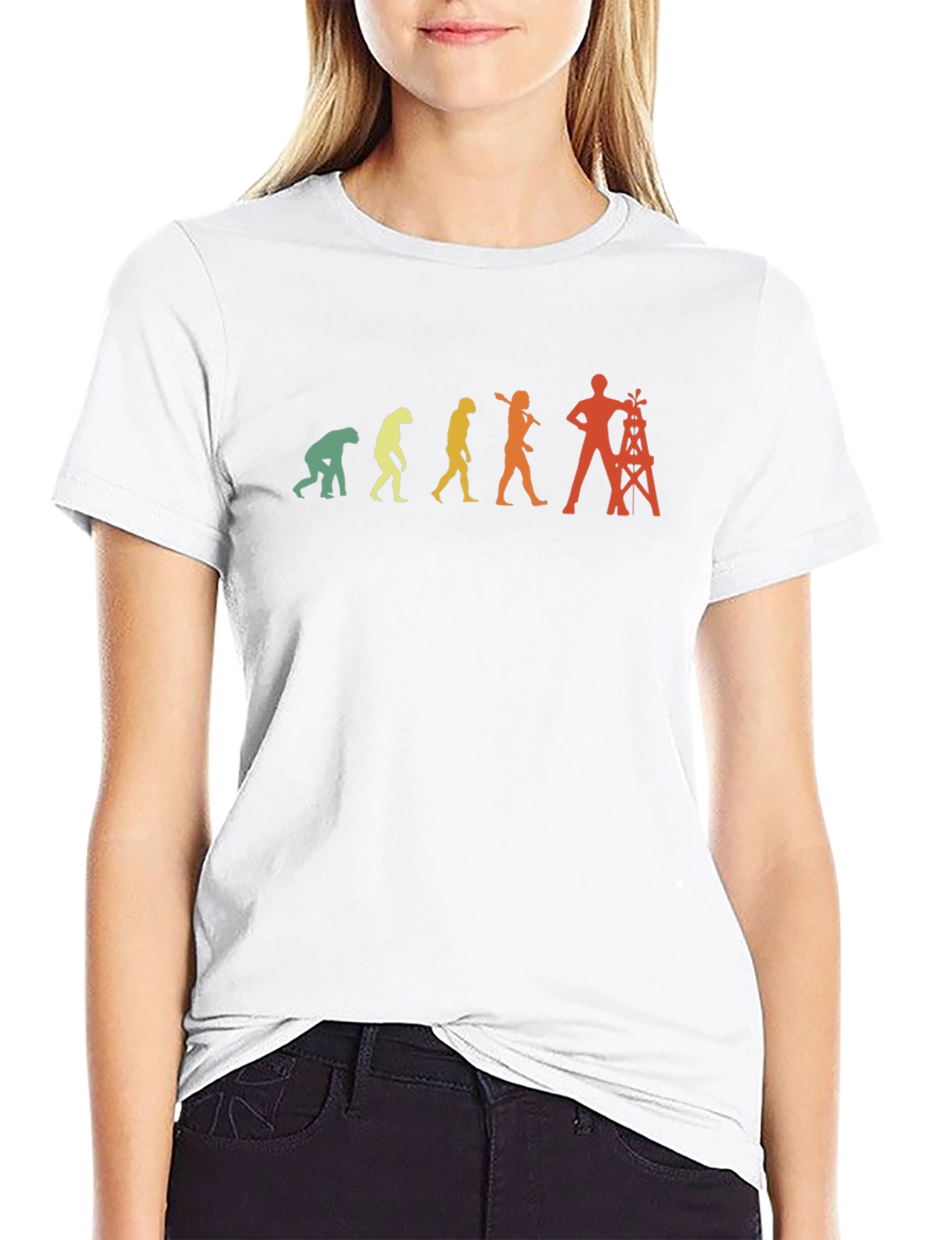Evolution of Oil Rig Worker T-Shirt