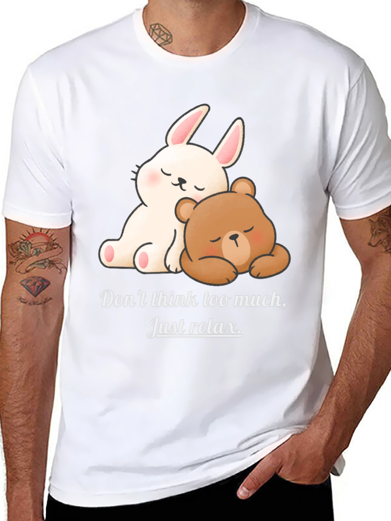 Relaxed Bear & Bunny Graphic Tee