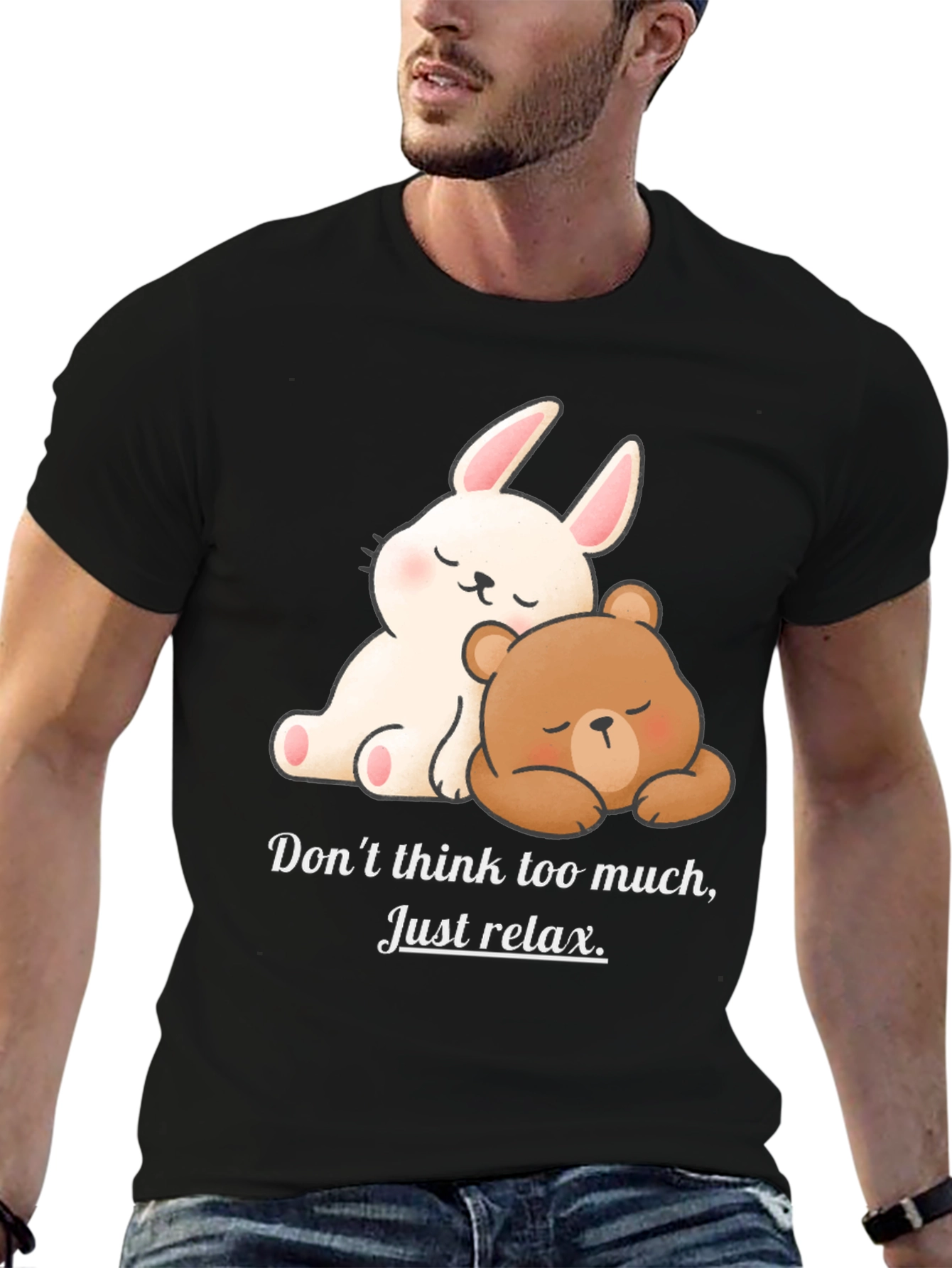 Relaxed Bear & Bunny Graphic Tee