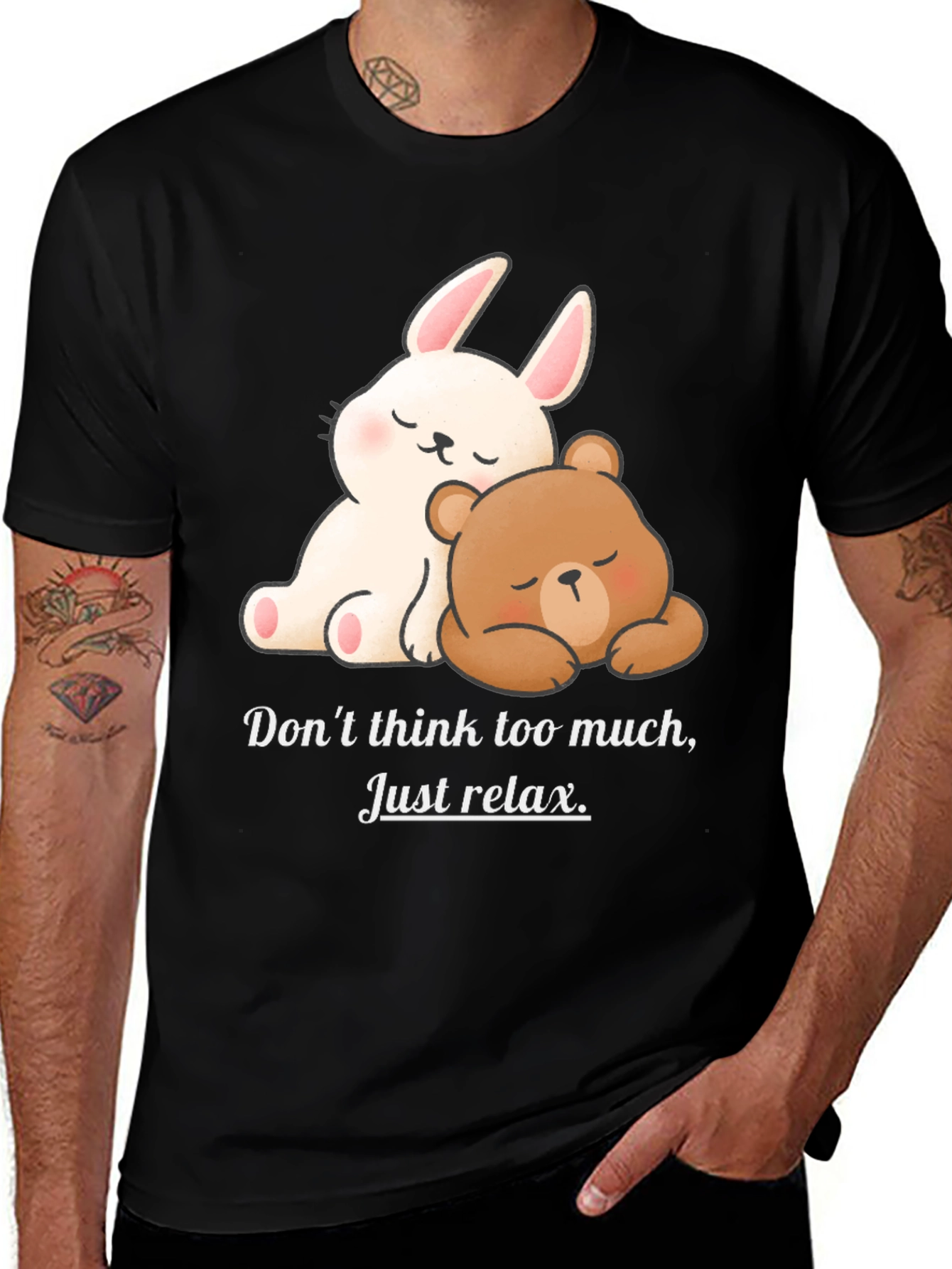 Relaxed Bear & Bunny Graphic Tee