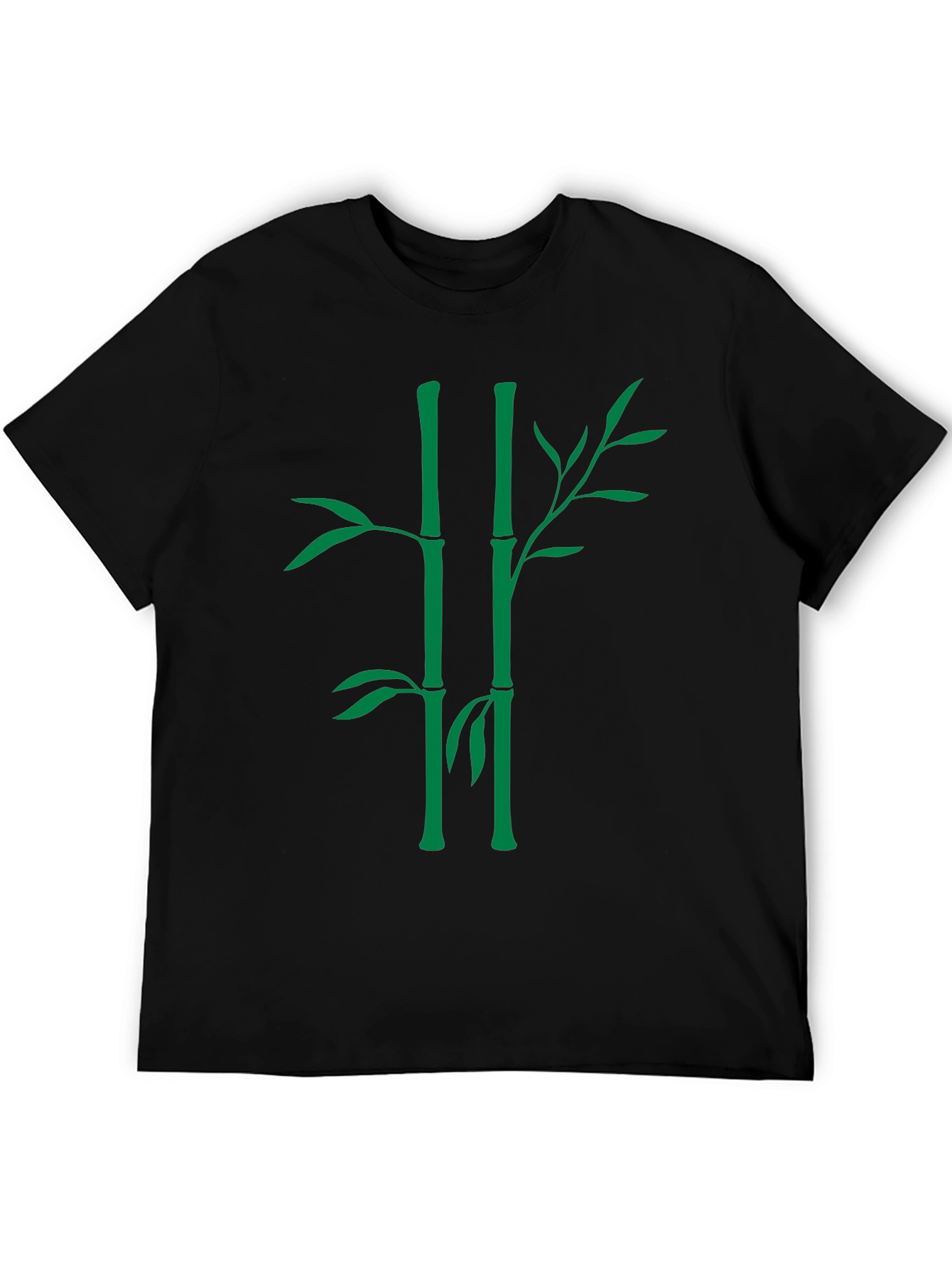 Bamboo Graphic Tee - Nature Inspired Black T-Shirt