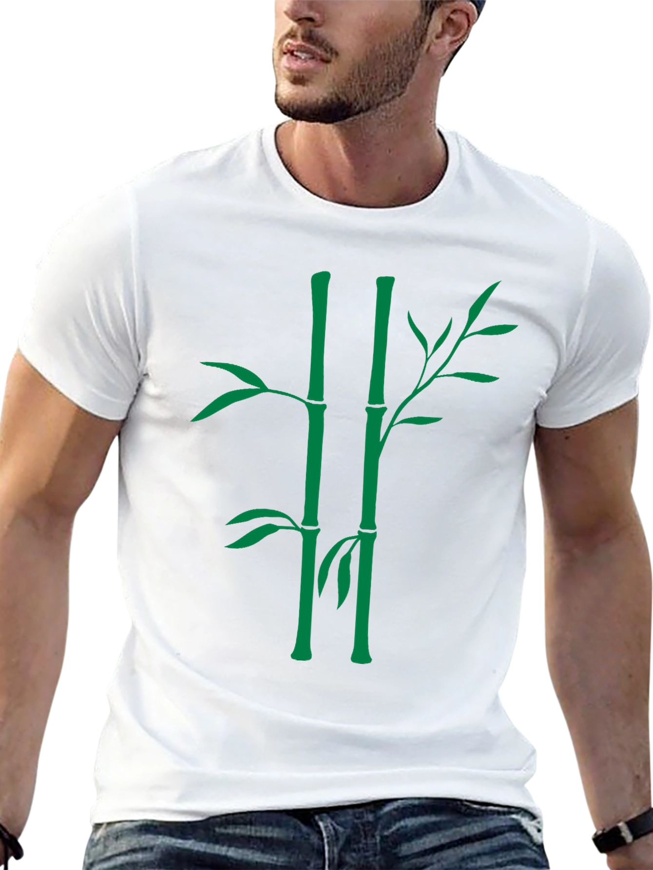 Bamboo Graphic Tee - Nature Inspired Black T-Shirt
