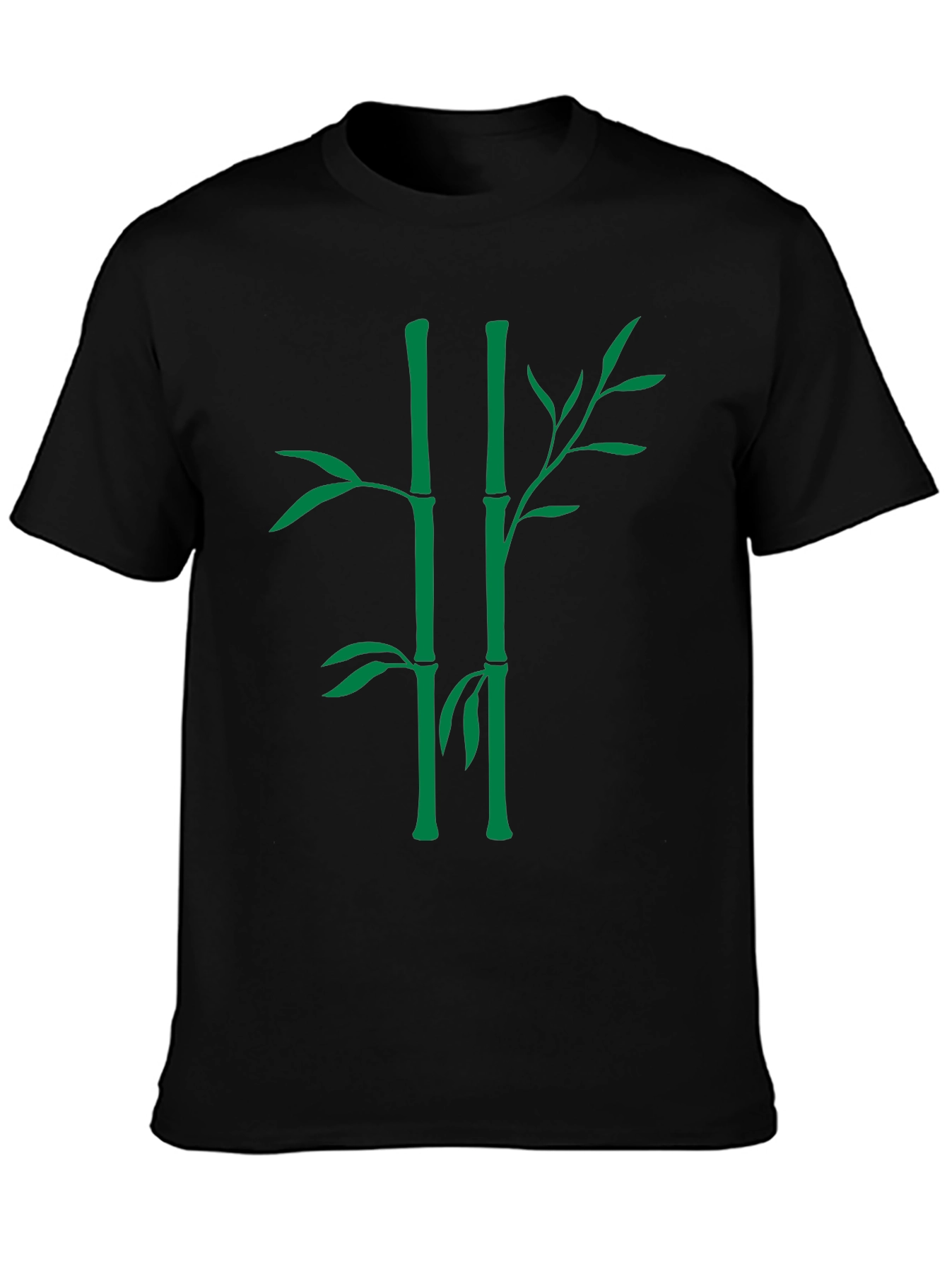 Bamboo Graphic Tee - Nature Inspired Black T-Shirt