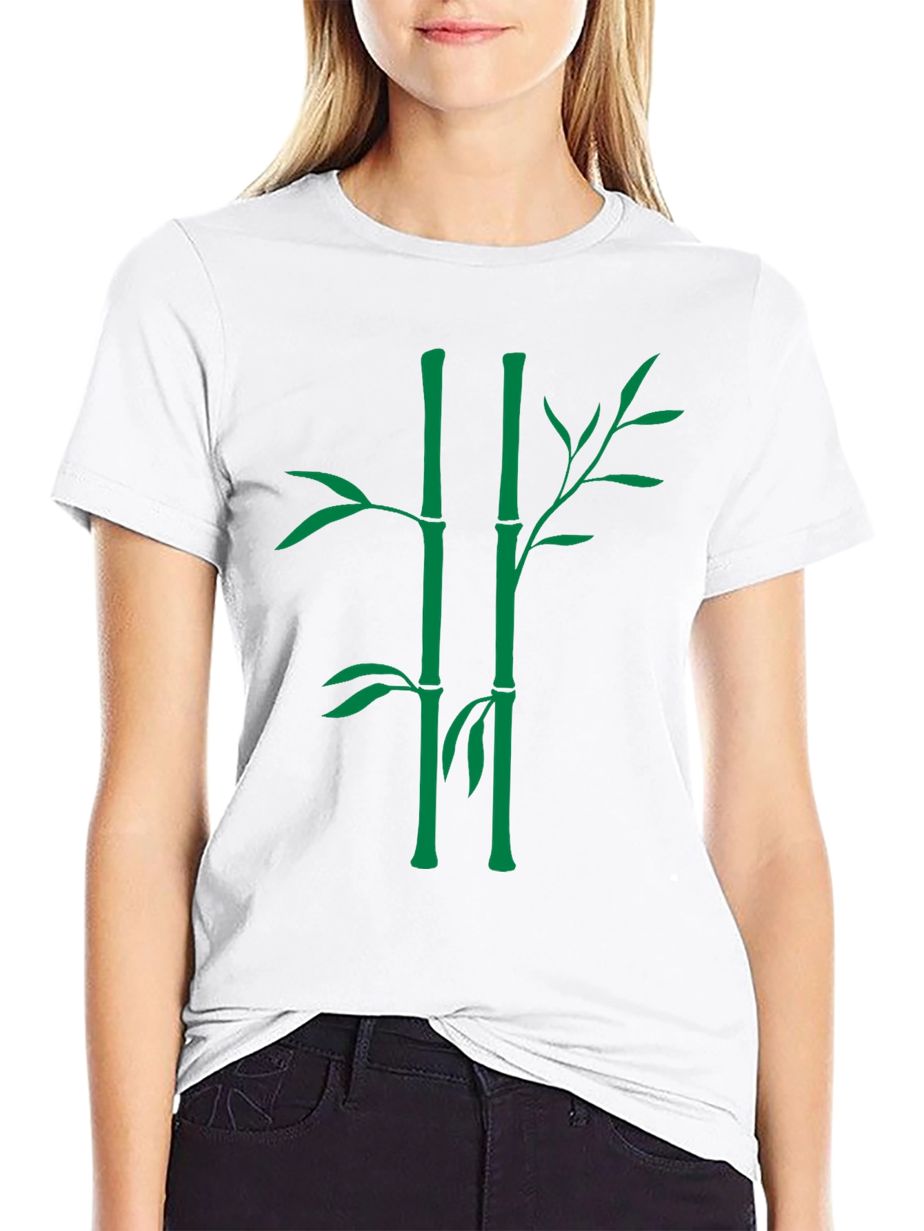 Bamboo Graphic Tee - Nature Inspired Black T-Shirt