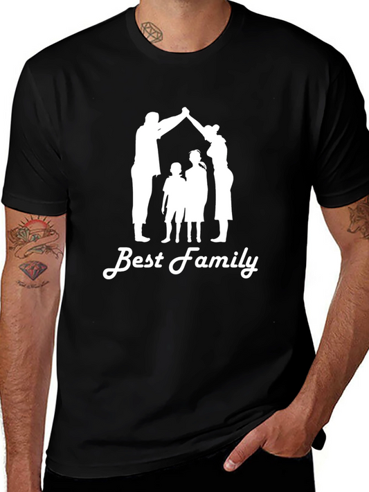 Best Family Graphic Print Black T-Shirt
