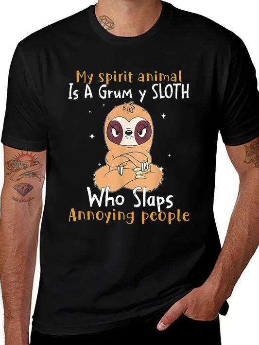 Grumpy Sloth T-Shirt - My Spirit Animal Sloth Tee
