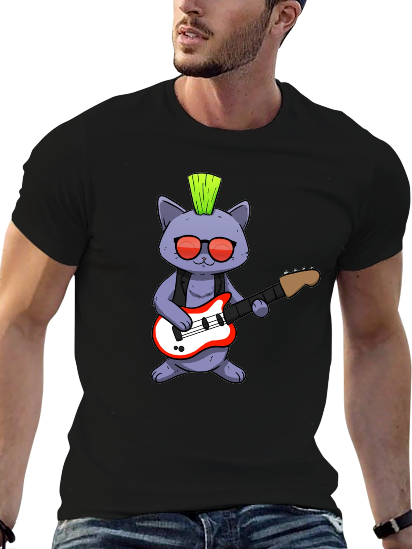 Punk Rock Cat T-Shirt