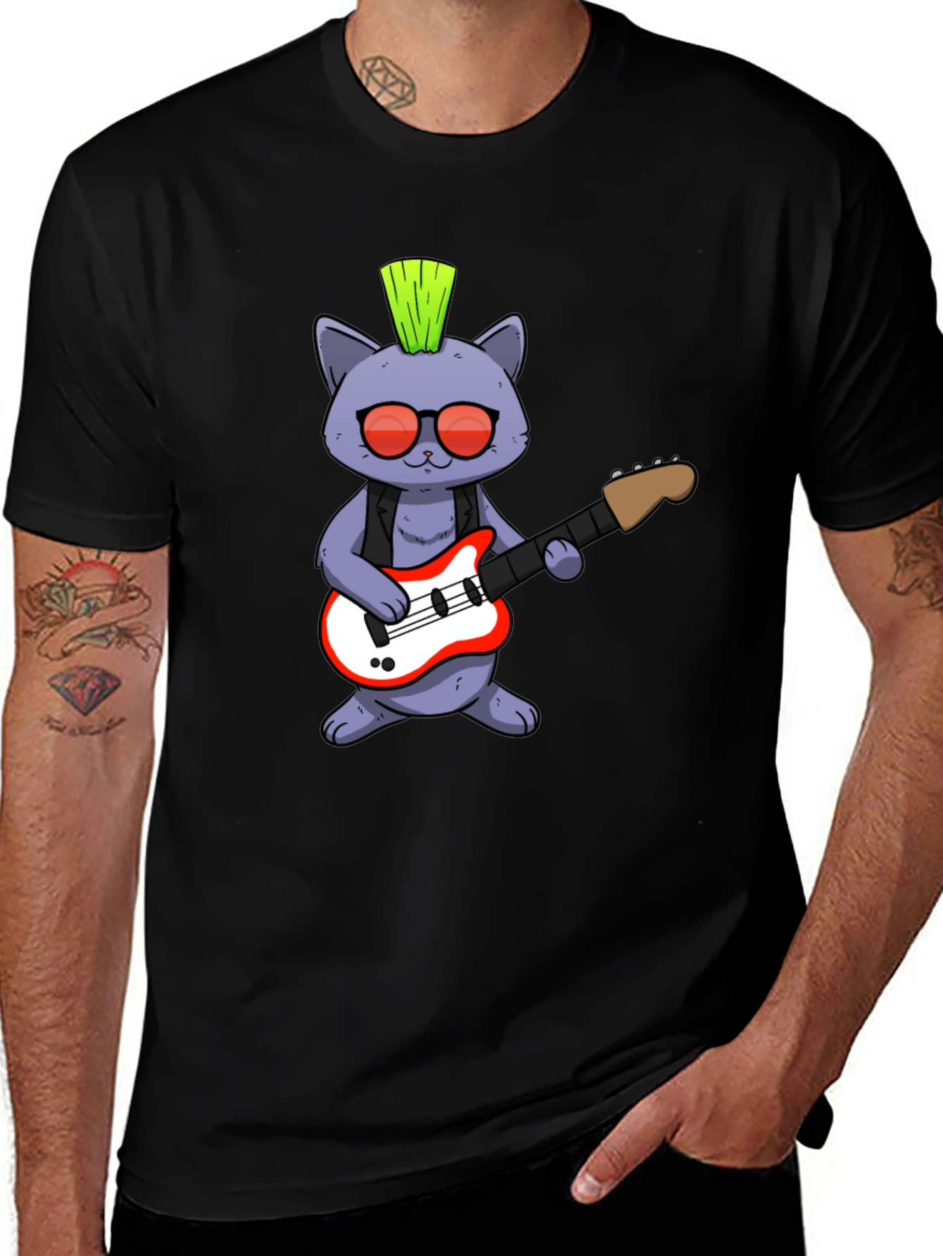 Punk Rock Cat T-Shirt