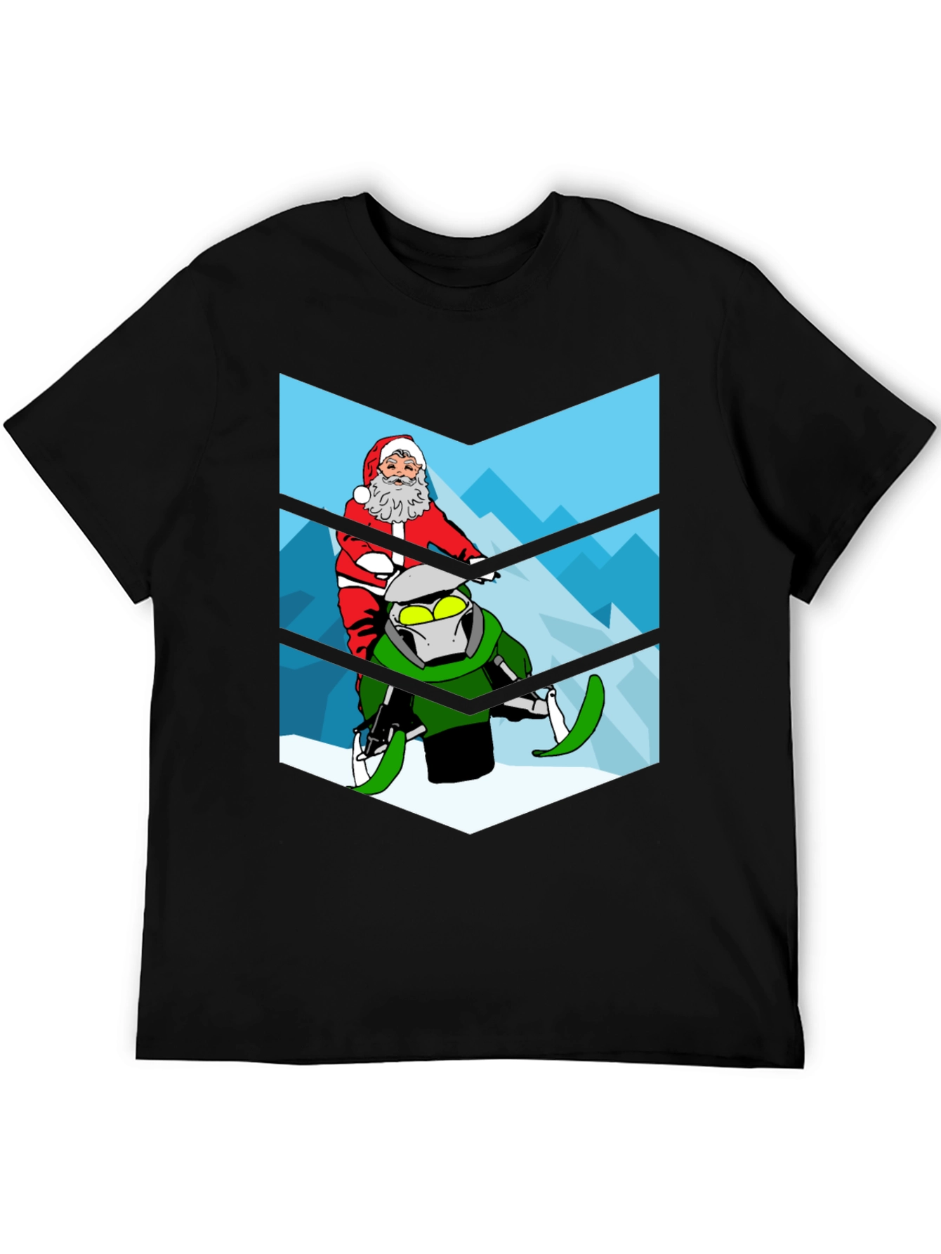 Santa on a Snowmobile Graphic Tee