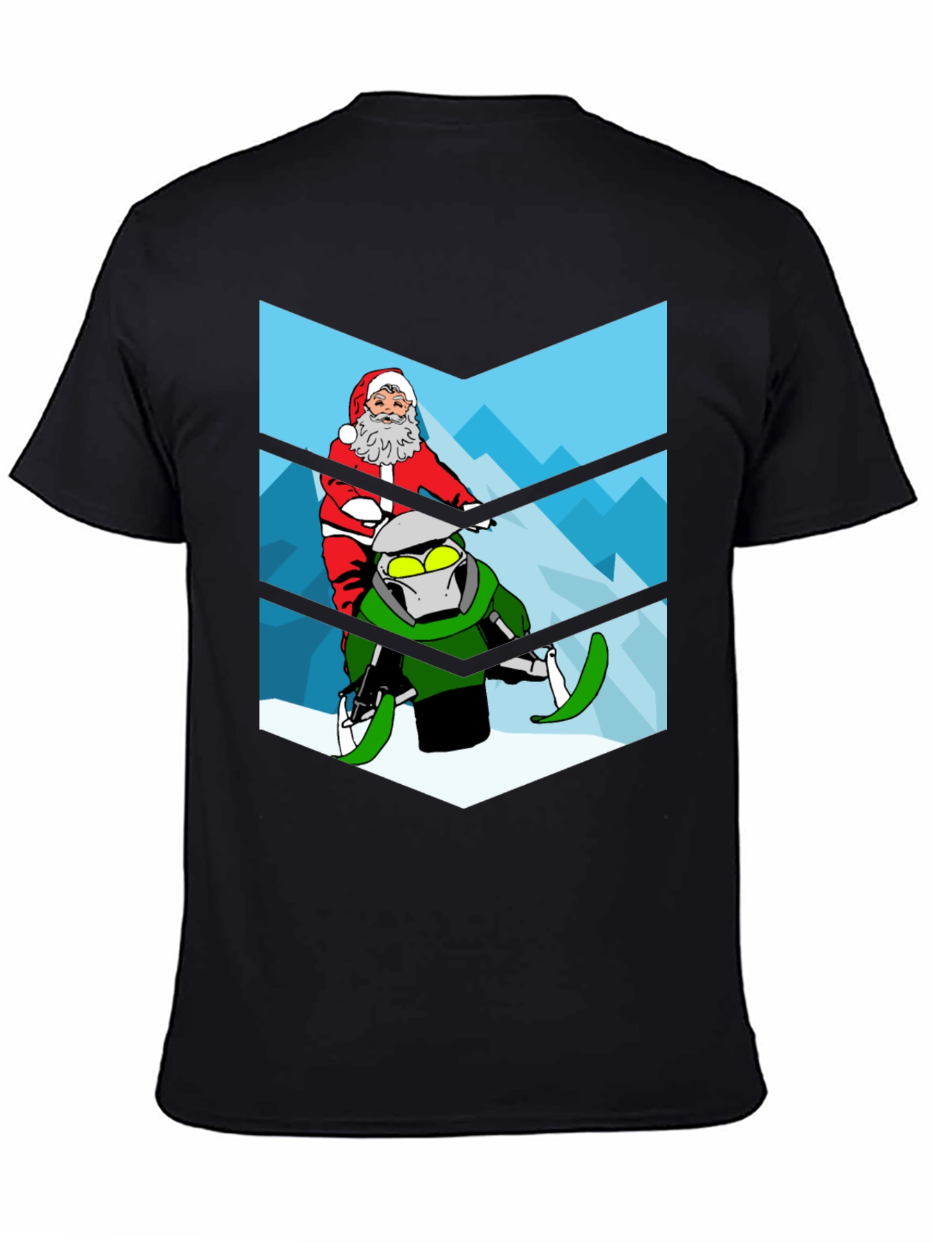 Santa on a Snowmobile Graphic Tee