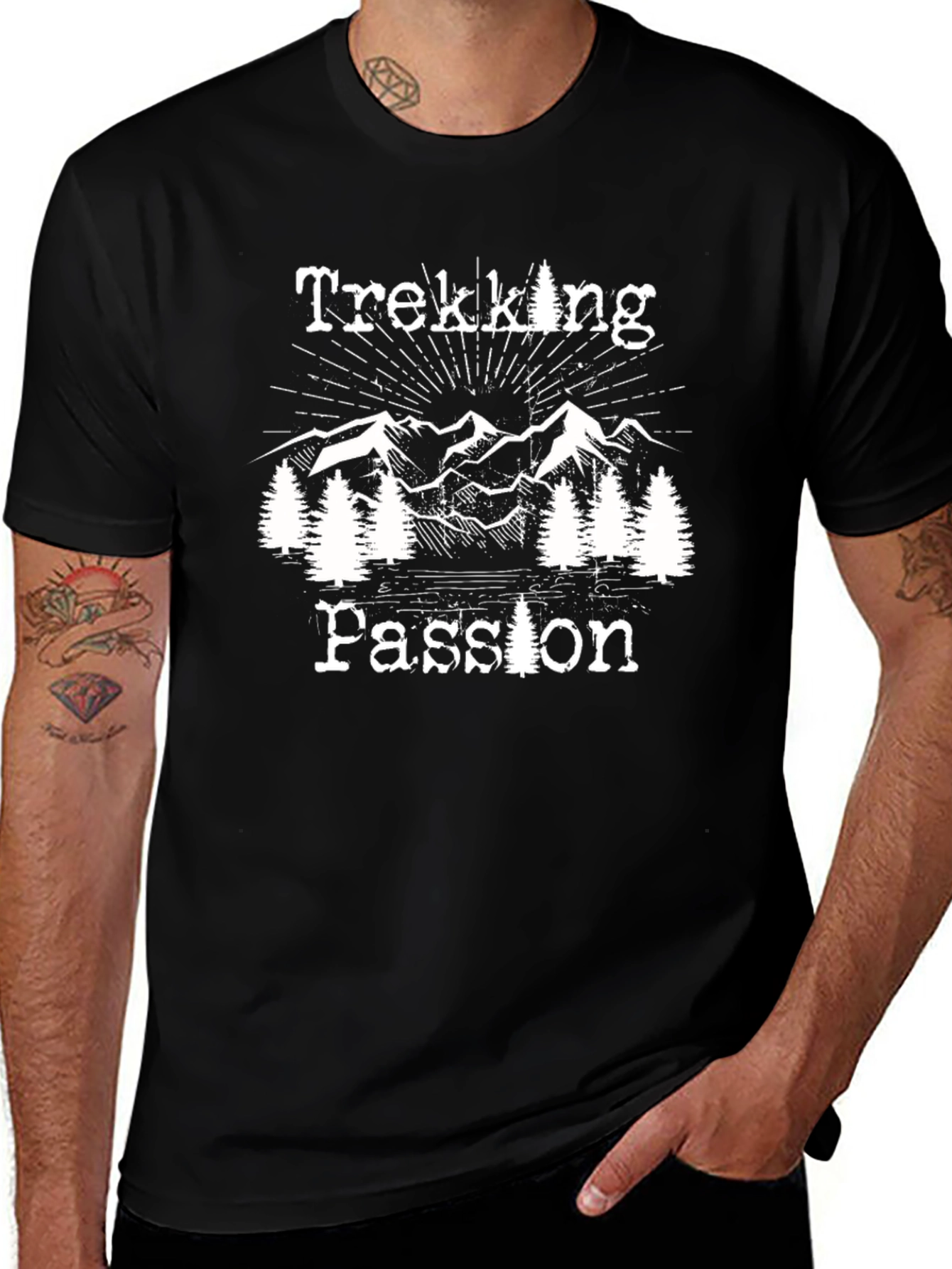 Trekking Passion Graphic T-Shirt Mountain Adventure Tee