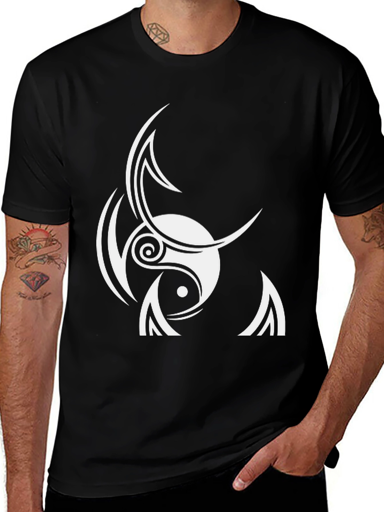 Yin Yang Tribal Design T-Shirt
