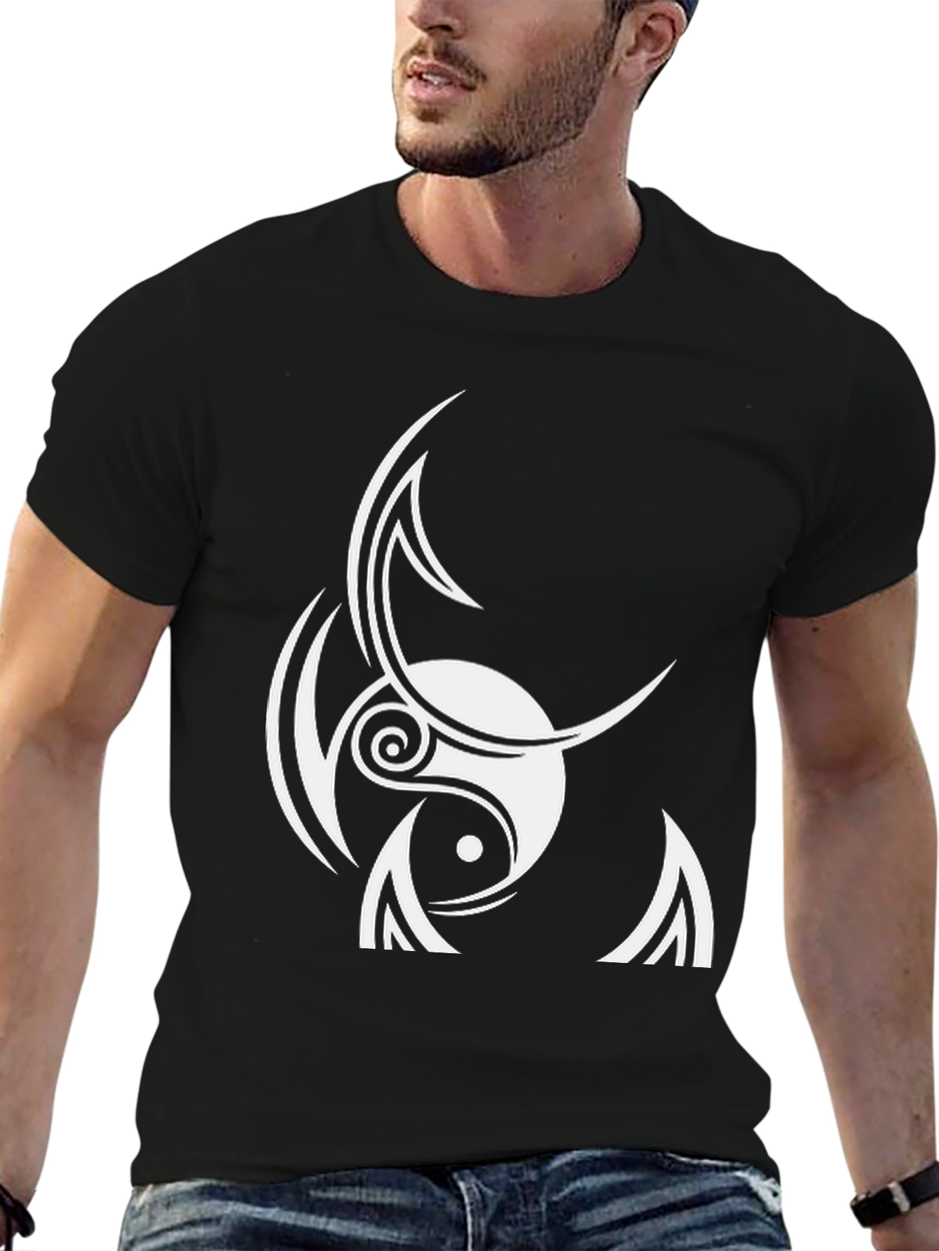 Yin Yang Tribal Design T-Shirt