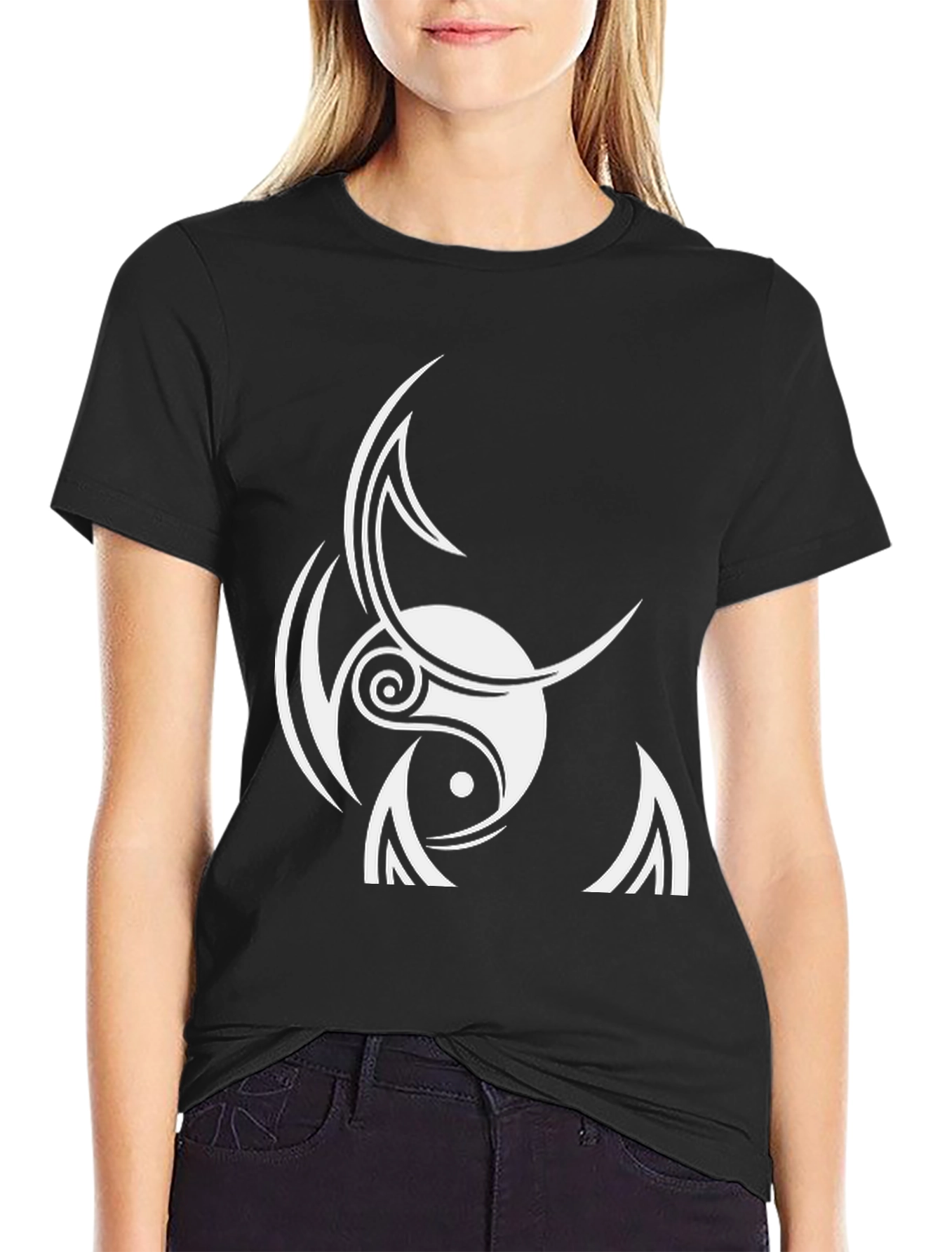 Yin Yang Tribal Design T-Shirt
