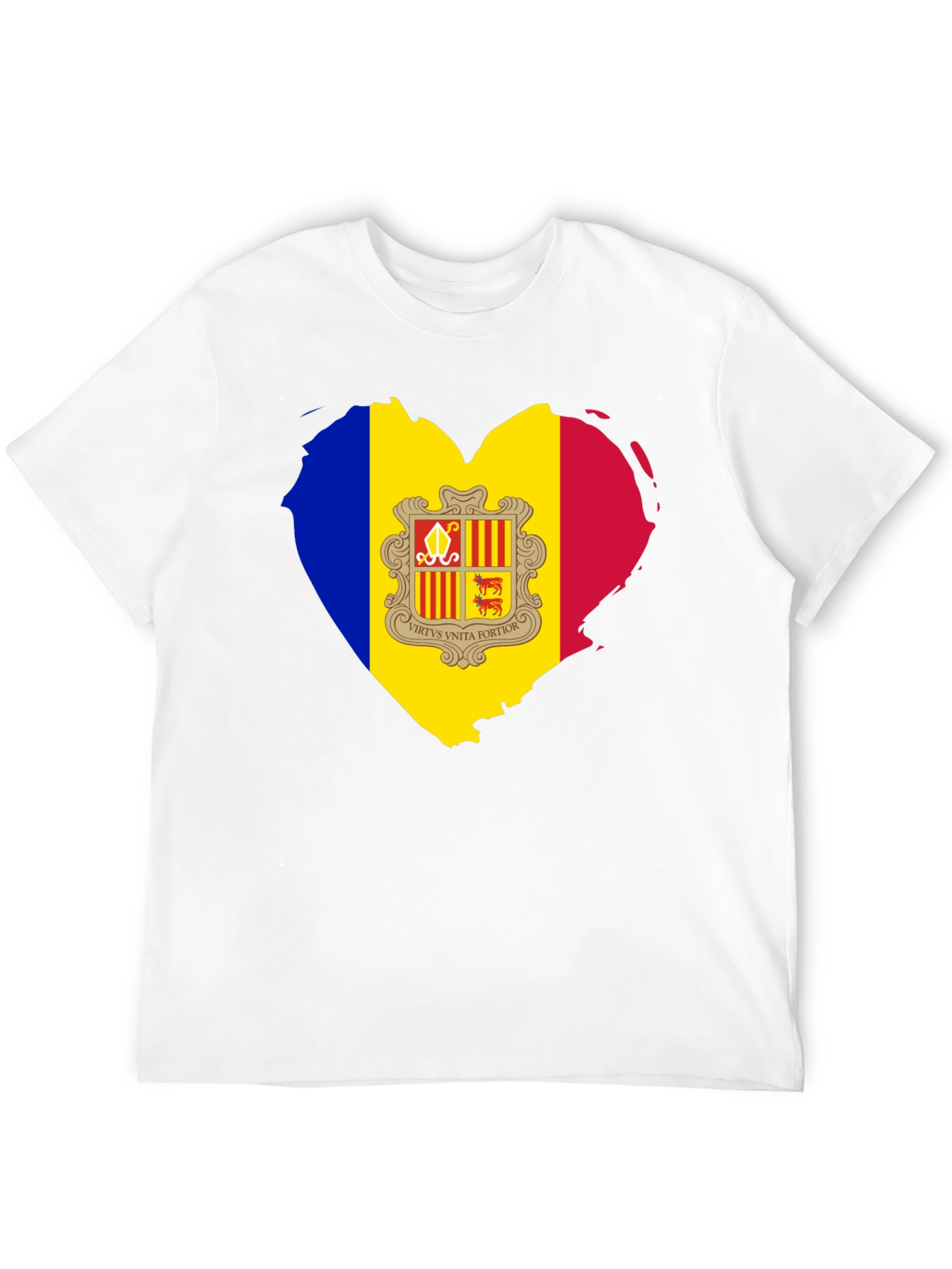 Andorra Flag Heart T-Shirt - Black Cotton Tee