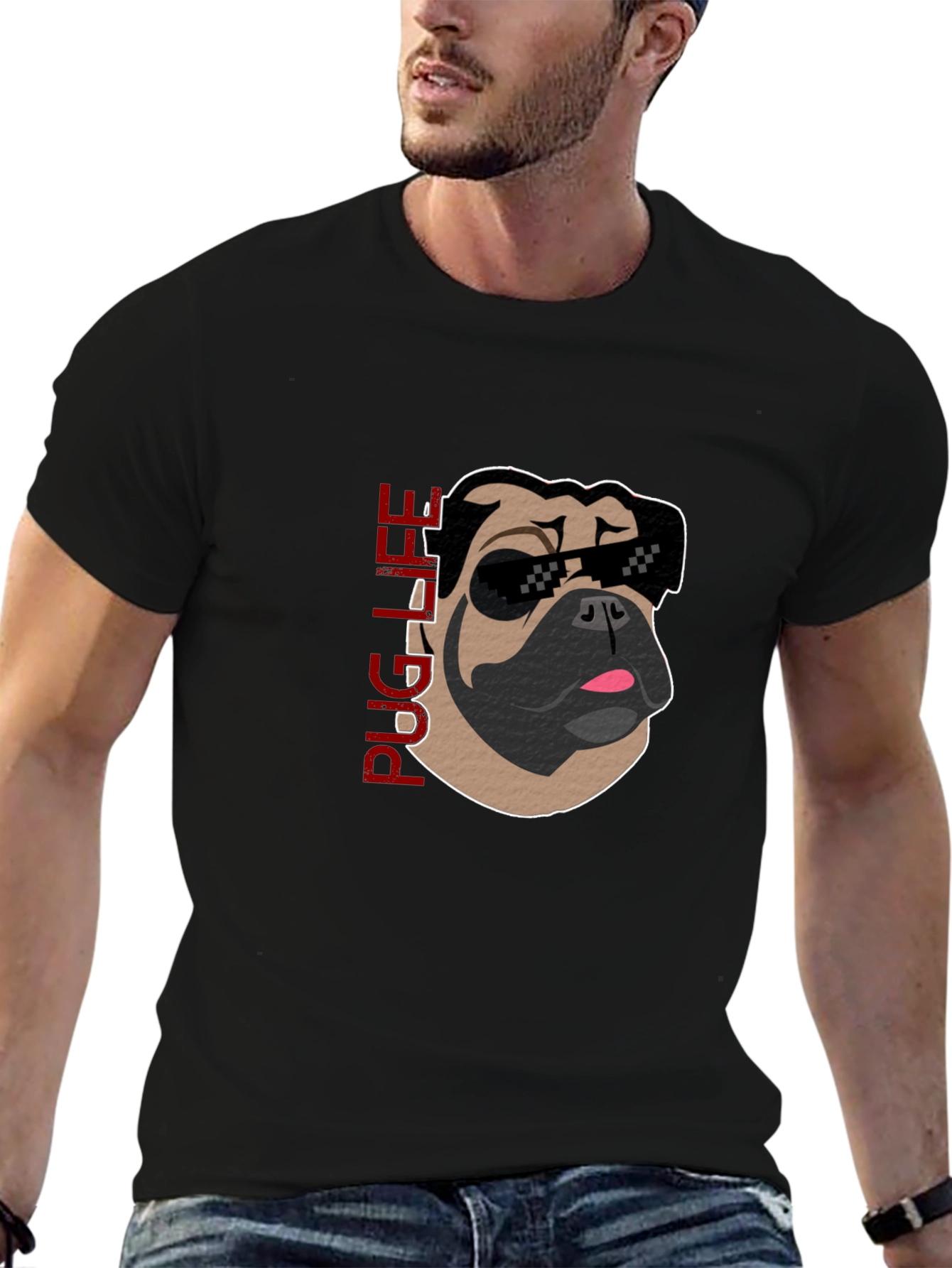Pug Life Graphic Tee - Cool Dog T-Shirt