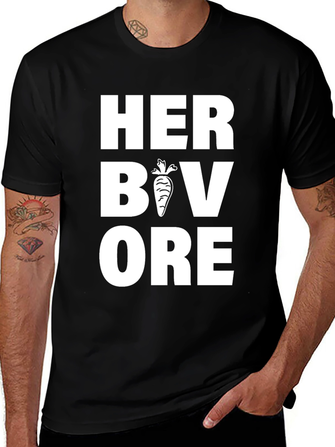 Herbivore Black T-Shirt Vegan Foodie
