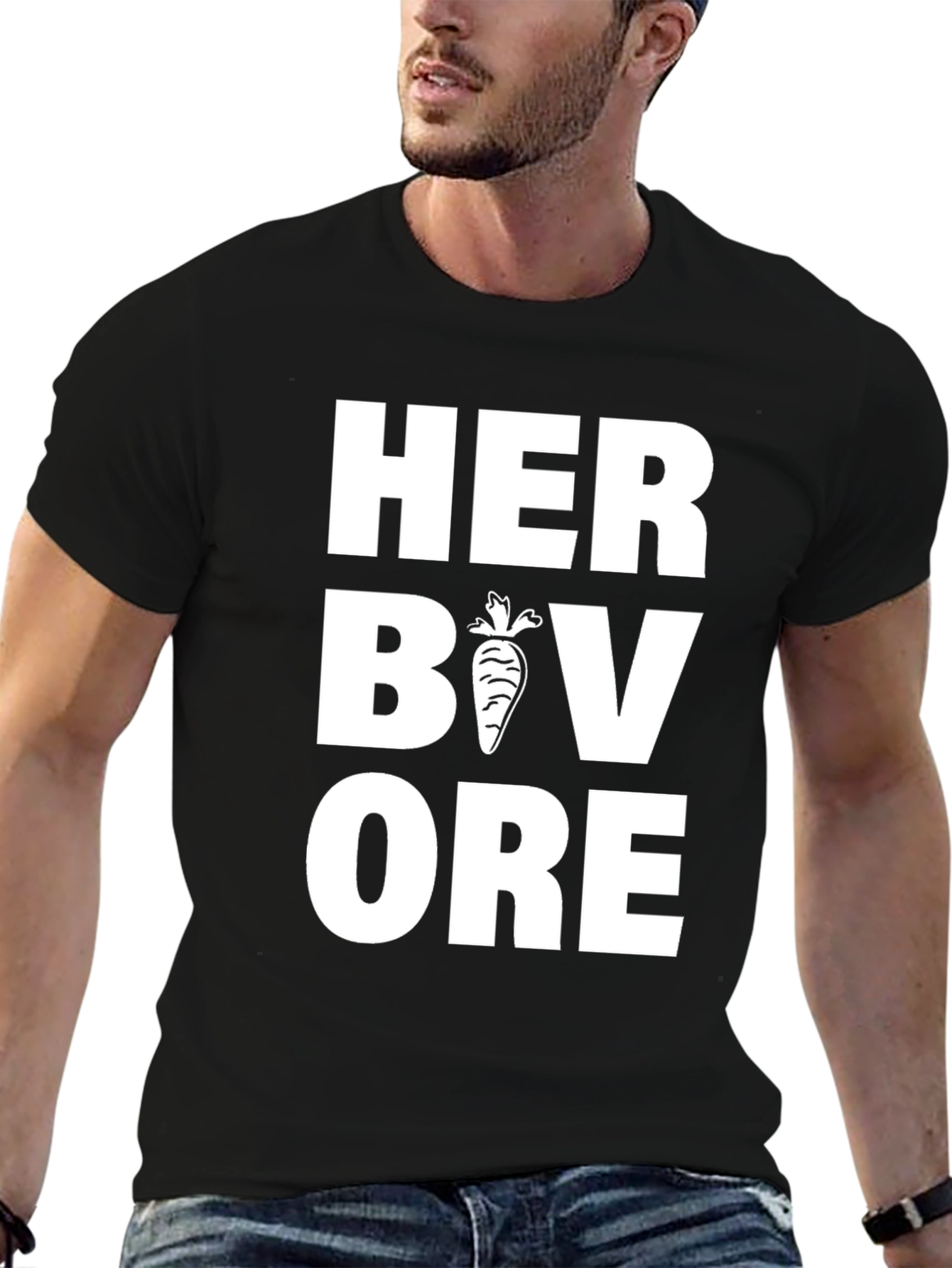 Herbivore Black T-Shirt Vegan Foodie