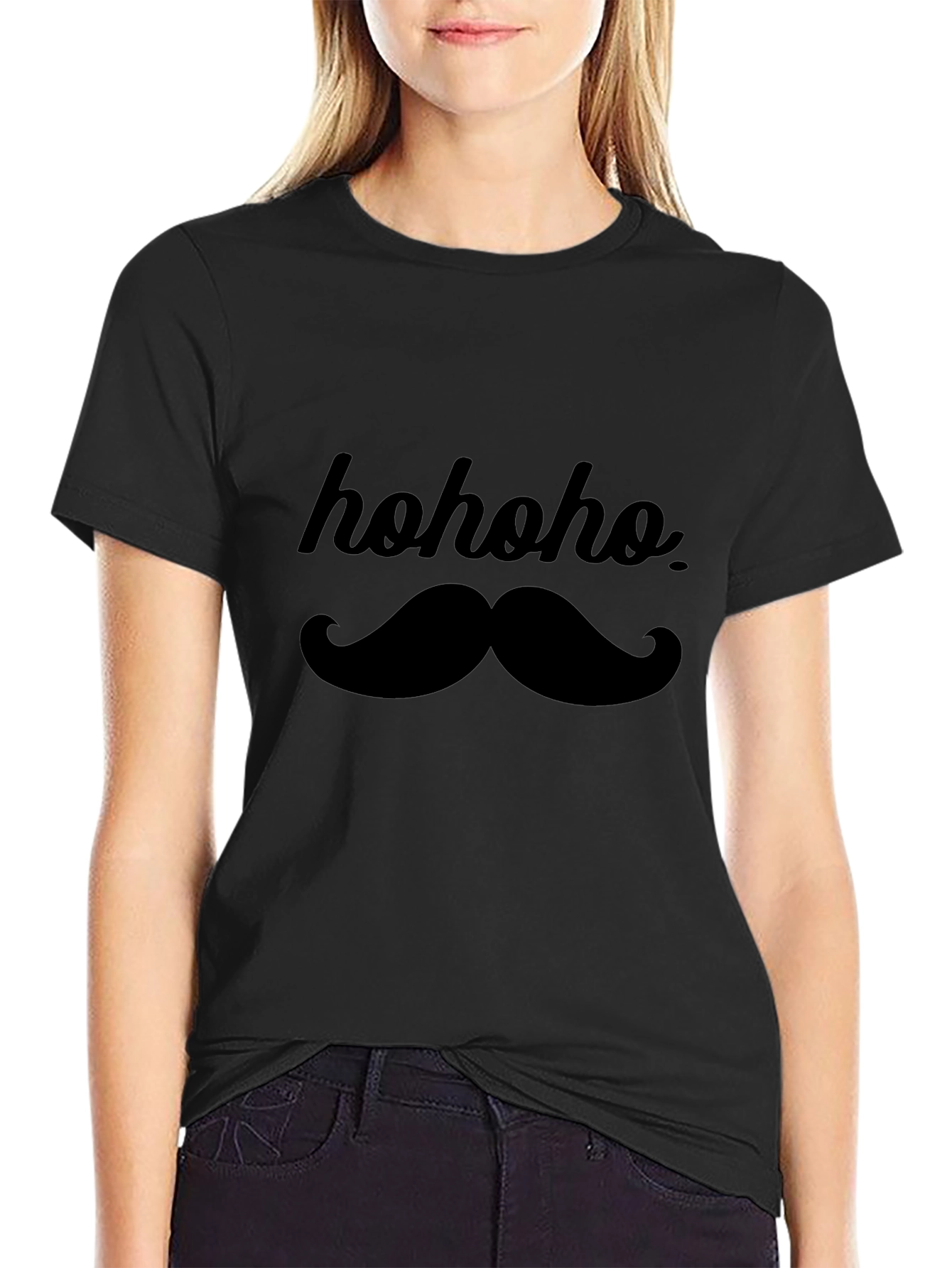 Ho Ho Ho Mustache Graphic T-Shirt
