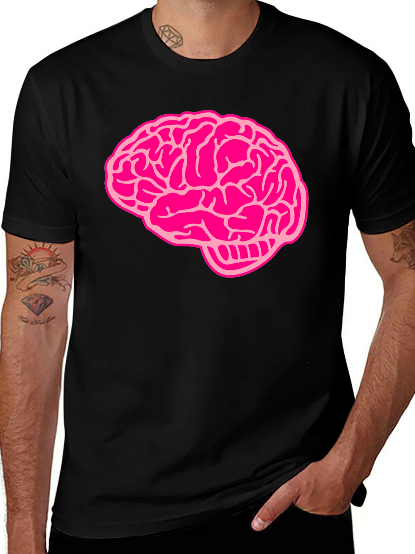 Brain Graphic Black T-Shirt