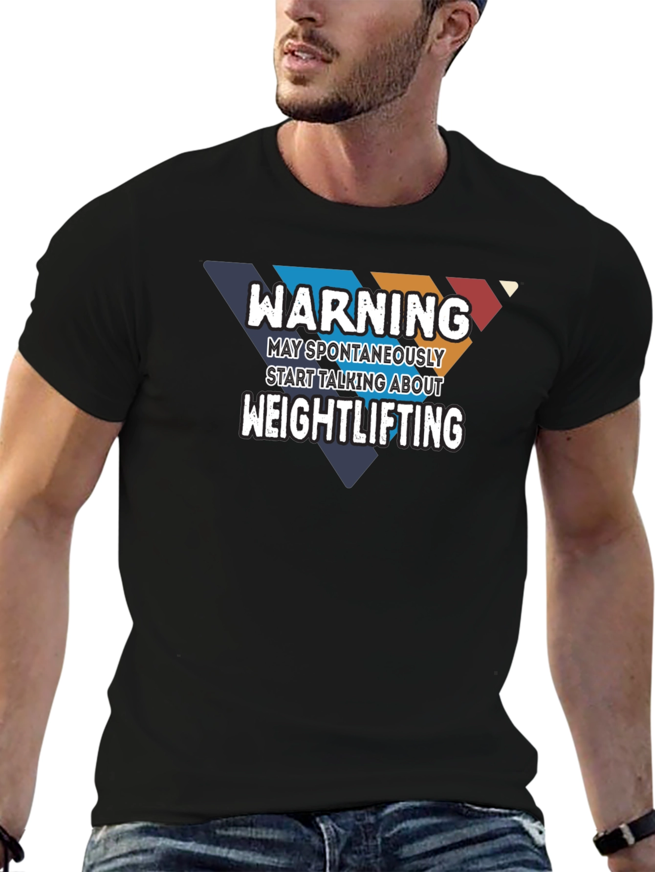 Warning Weightlifting Graphic Tee - Gym Humor T-Shirt