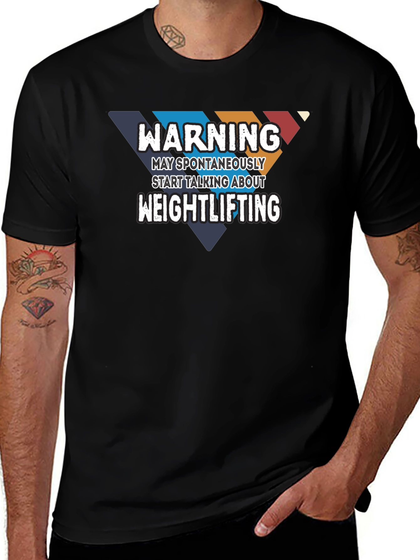 Warning Weightlifting Graphic Tee - Gym Humor T-Shirt