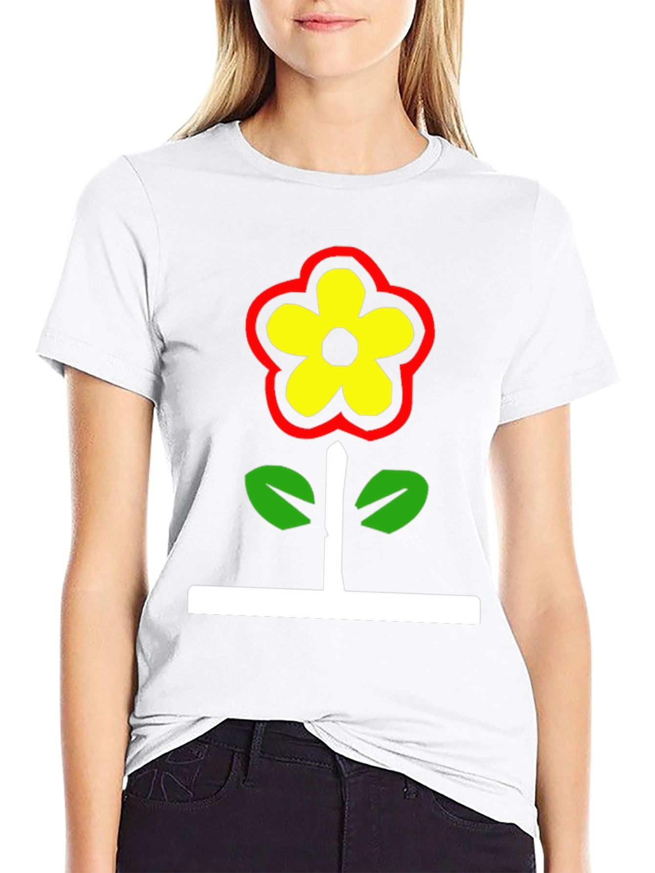 Retro Flower Graphic Tee - Black