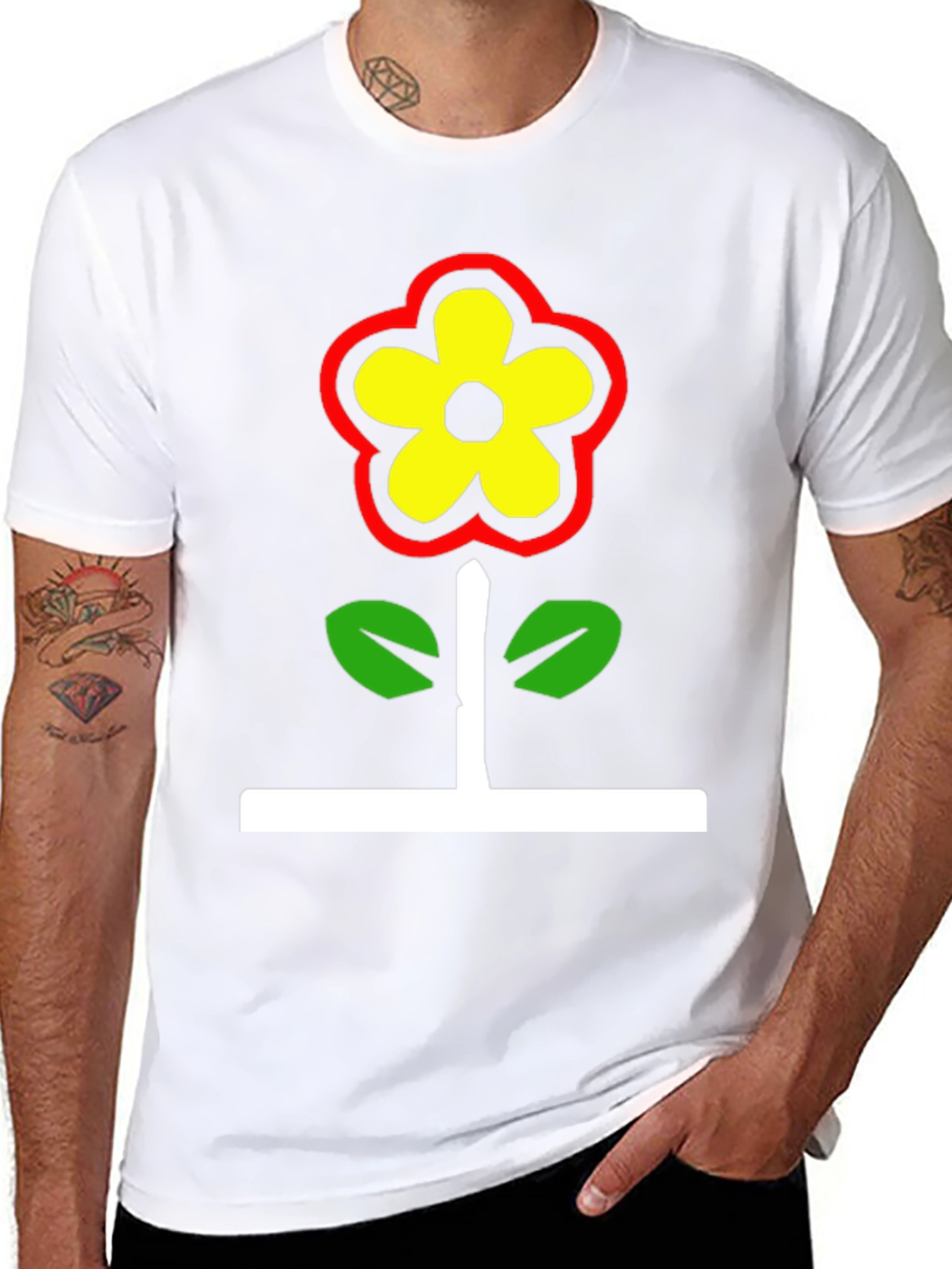 Retro Flower Graphic Tee - Black
