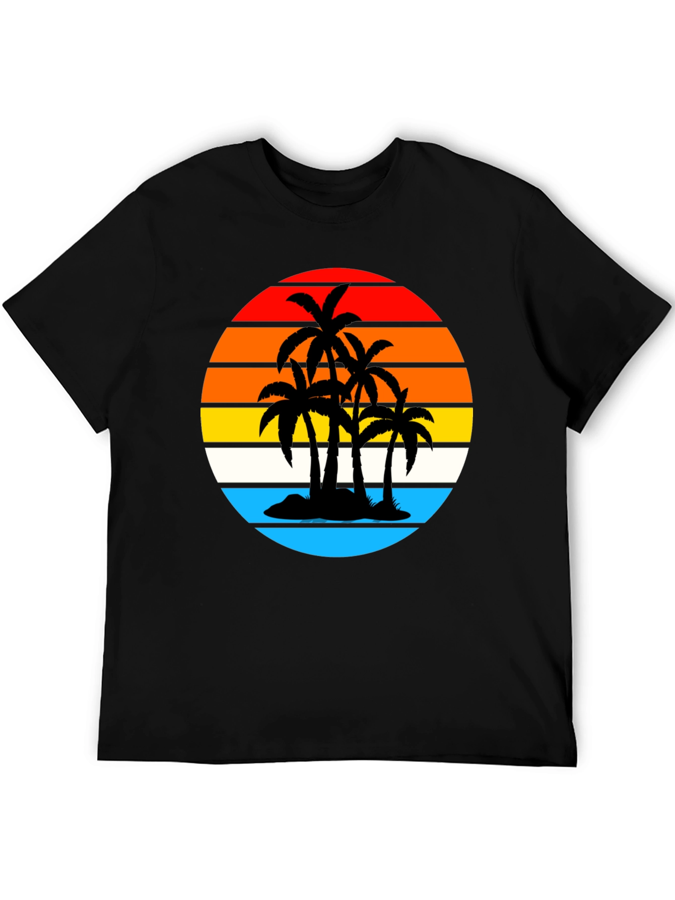 Tropical Sunset Palm Tree Graphic Tee