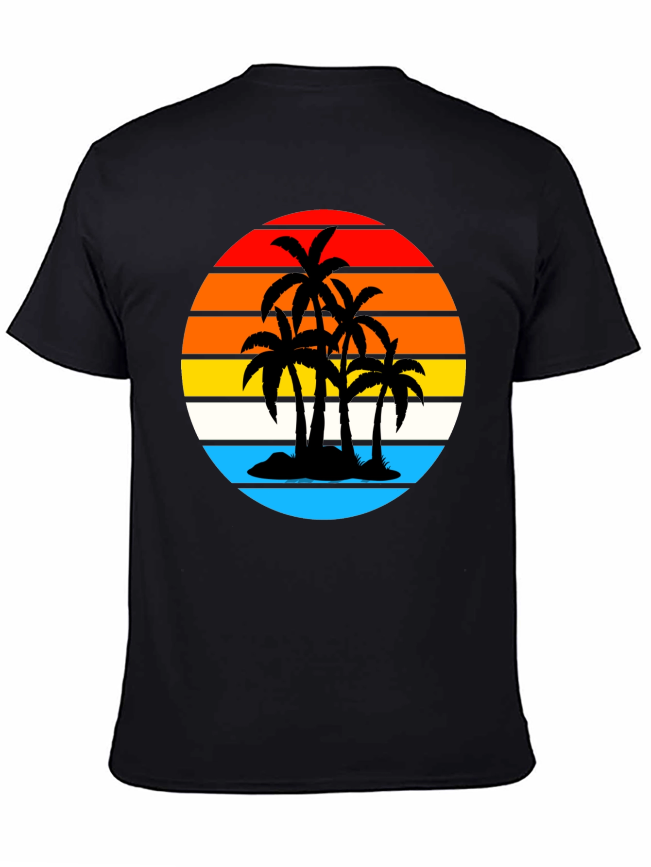 Tropical Sunset Palm Tree Graphic Tee