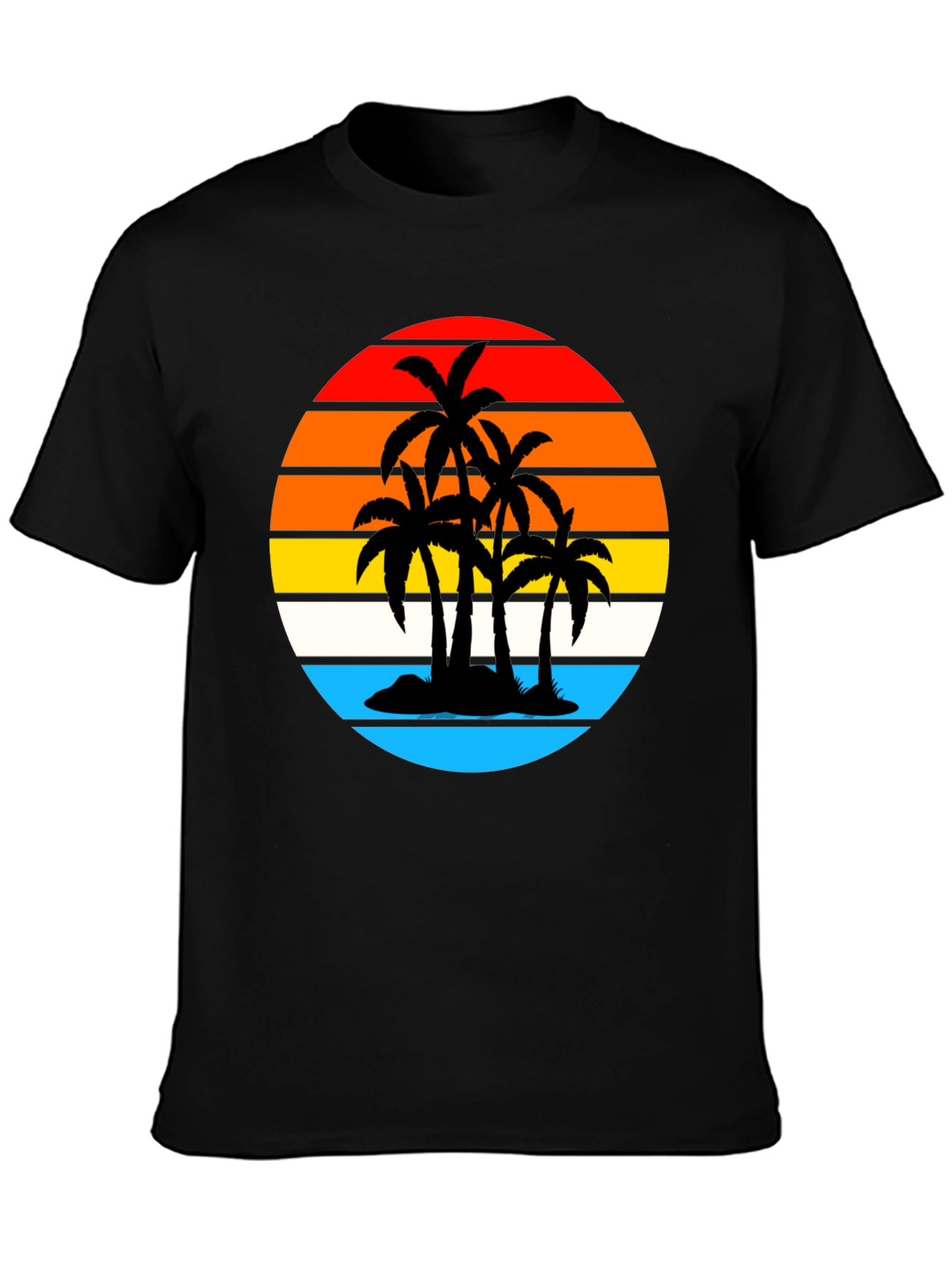 Tropical Sunset Palm Tree Graphic Tee