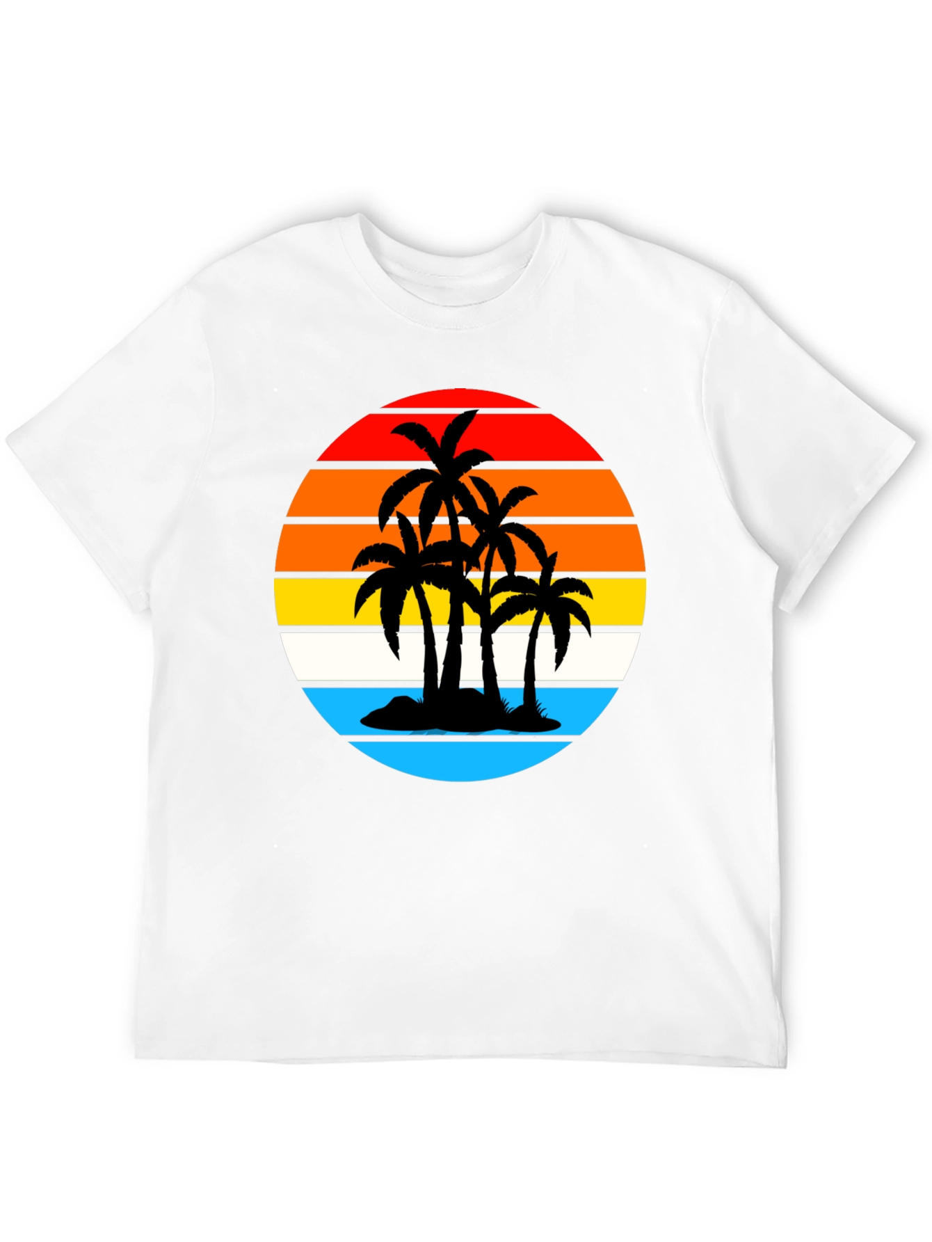Tropical Sunset Palm Tree Graphic Tee