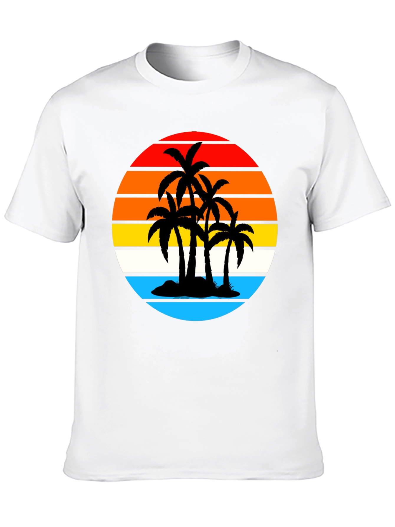 Tropical Sunset Palm Tree Graphic Tee