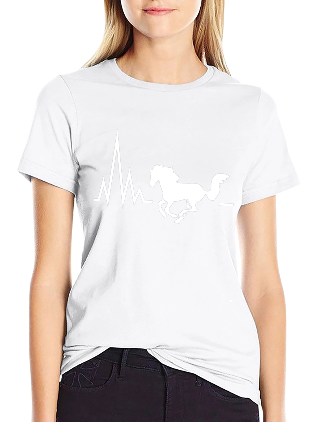 Horse Heartbeat T-Shirt - Black