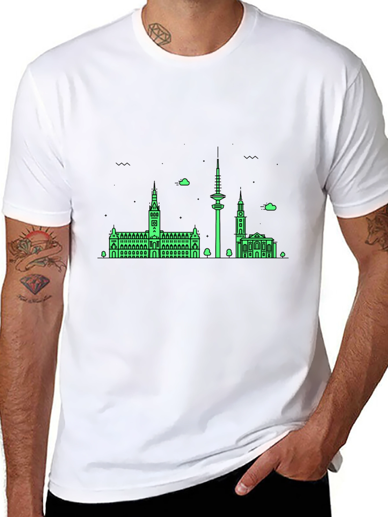 Berlin Skyline Graphic Tee - Black