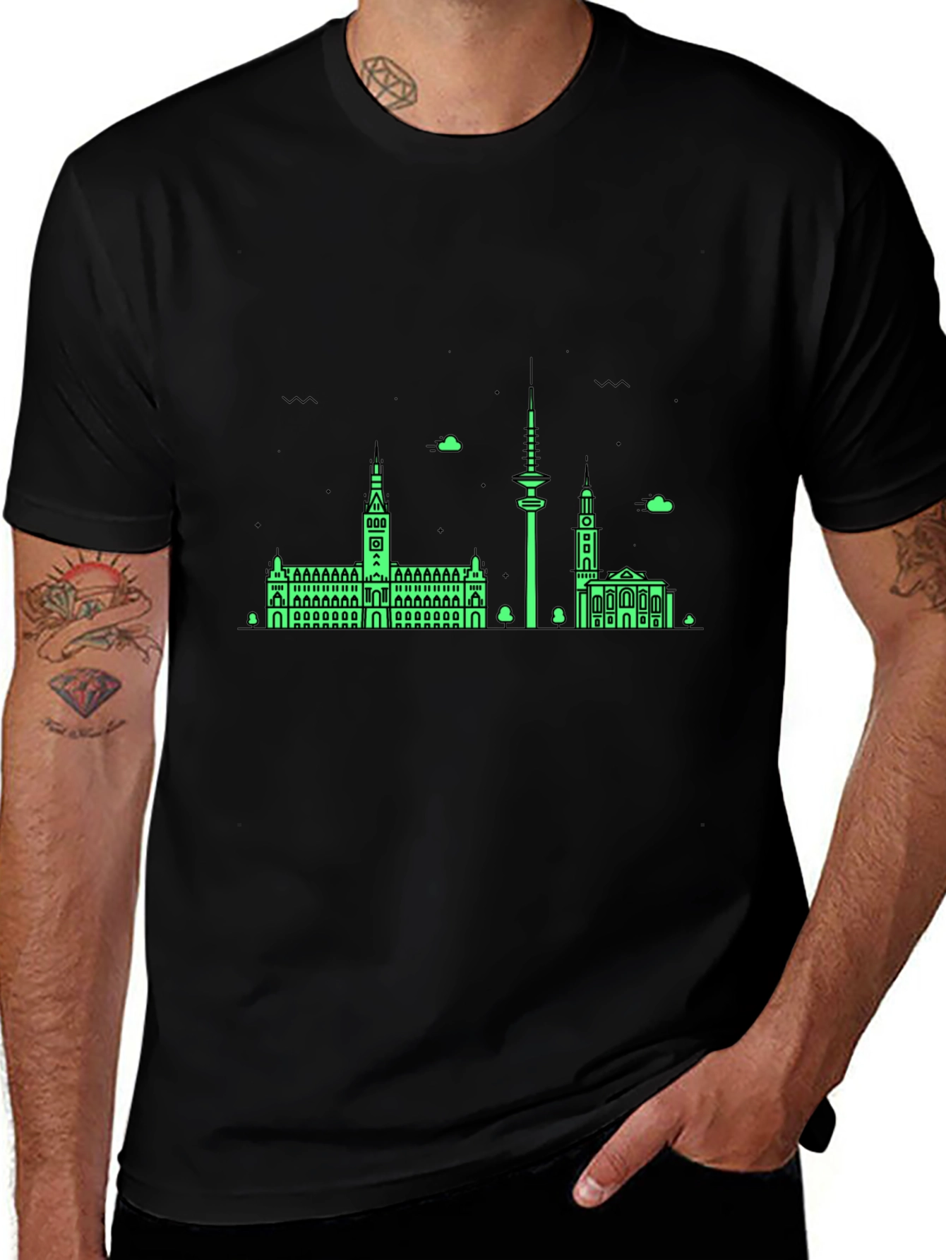 Berlin Skyline Graphic Tee - Black
