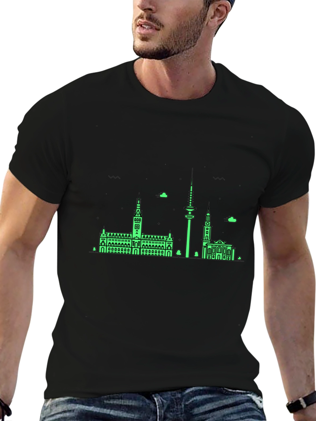 Berlin Skyline Graphic Tee - Black