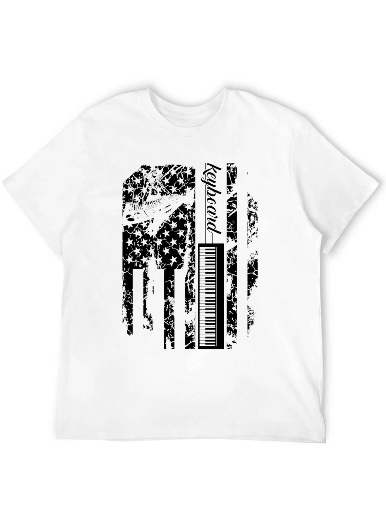 Keyboard American Flag Graphic T-Shirt