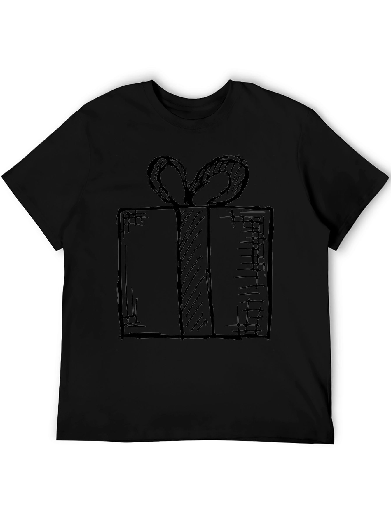 Sketchy Gift Tee - Black Cotton Present T-Shirt