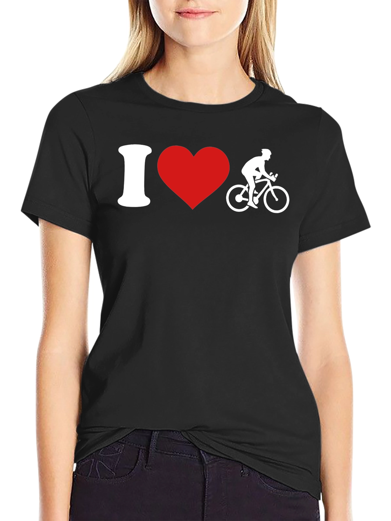 I Heart Cycling T-Shirt - Black Tee